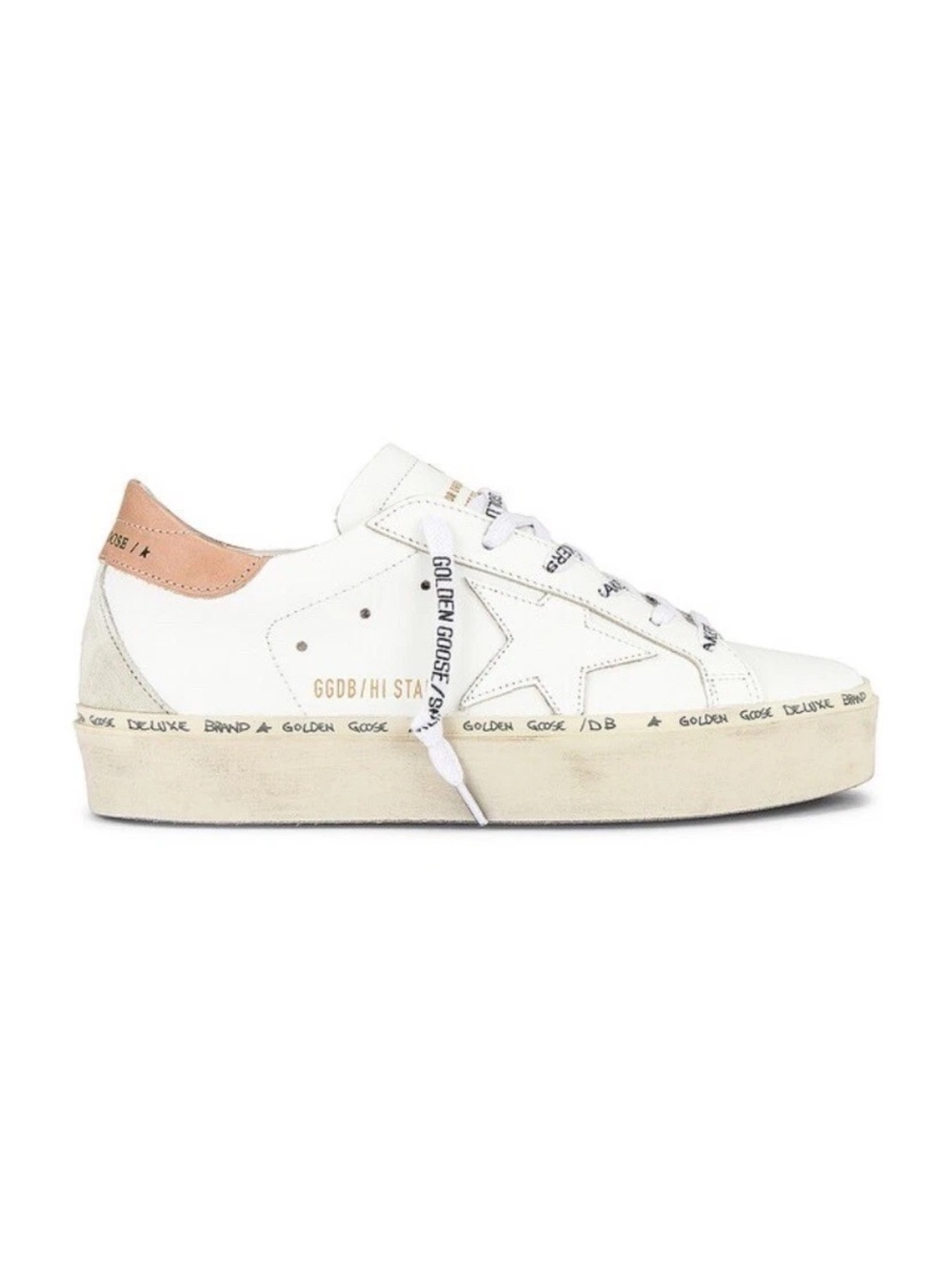 Golden Goose Hi Star Platform Sneakers in White, Turtledove, Ice - Size 36